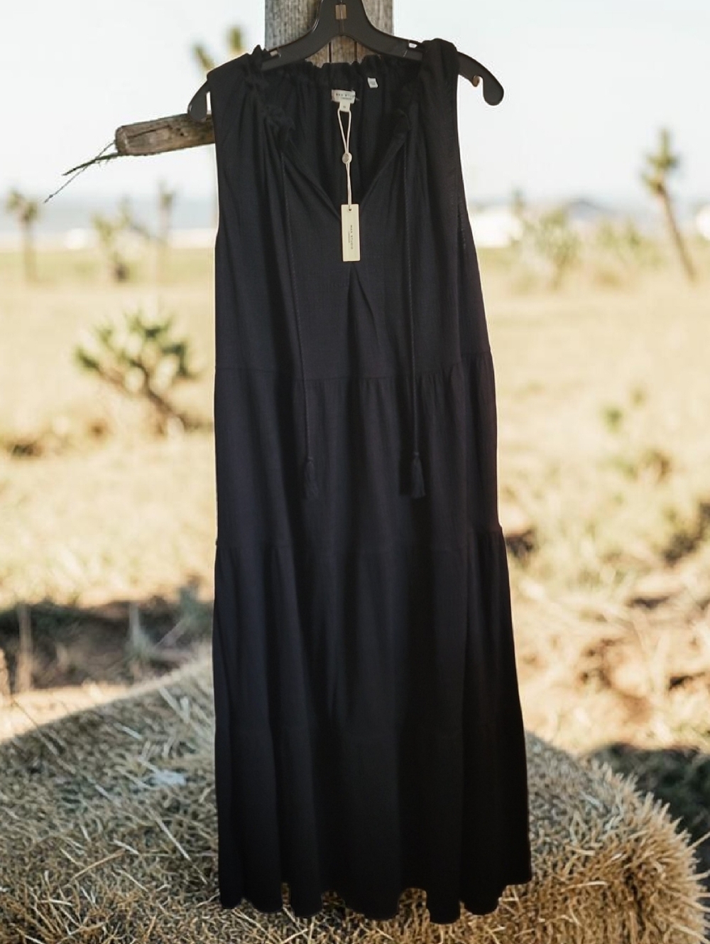 Max Studio NWT BOHO Black  Sleeveless Maxi Dress